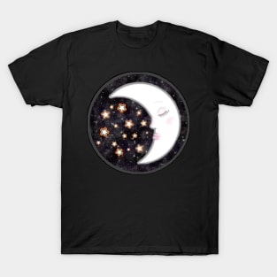 Moon with Rainbow Stars T-Shirt